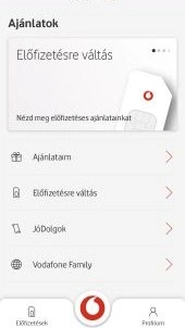 Vodafone Jó Dolgok menü